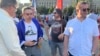 Petar Nikitin (levo), osnivač Ruskog demokratskog društva, na protestu (arhiva)