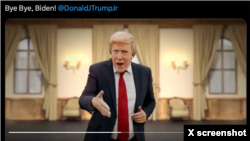 Ảnh chụp màn hình một video deepfake nhằm vào bầu cử Mỹ, các chuyên gia lần ra nguồn gốc là Nga. 