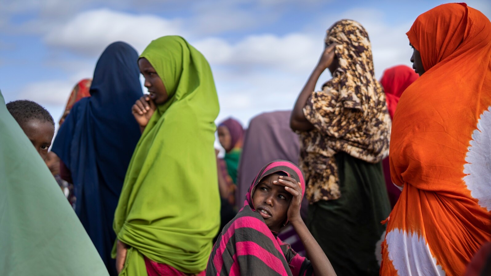 Somali women are seen at a camp for displaced people on the outskirts of Dollow, Somalia, Sept. 19, 2022. Women and girls in displaced communities in Somalia are experiencing a spike in gender-bases violence, according to U.N. data.
