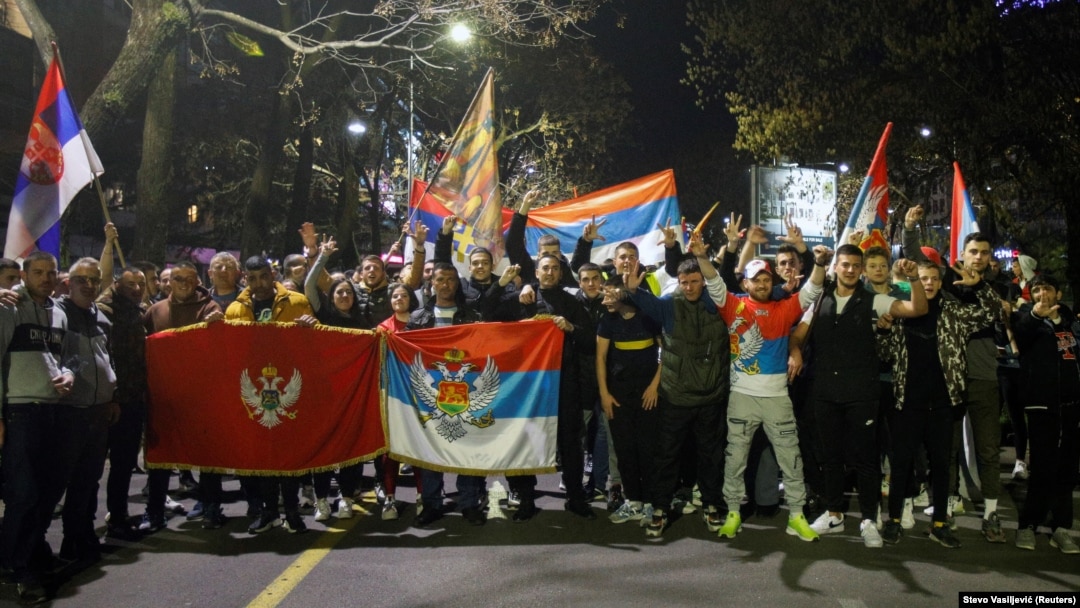 Slavlje pristalica pokreta Evropa sad u Podgorici, 2. april 2023. (Foto: REUTERS/Stevo Vasiljevic)