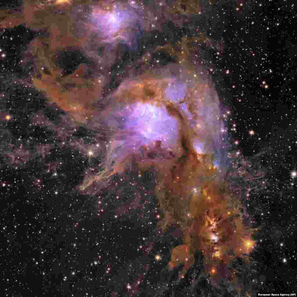 This image provided by European Space Agency shows Euclid’s new image of star-forming region Messier 78.