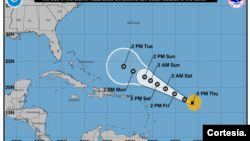 El huracán Lee se fortaleció a categoría 4 mientras se acerca al norte del Caribe. NHC
