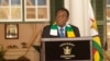 Presiden Zimbabwe Emmerson Mnangagwa saat menghadiri acara sebuah acara di Harare, September 2023. Mnangagwa batal menutup Konferensi Energi Terbarukan Internasional Afrika Selatan di Kota Air Terjun Victoria, Jumat, 1 Maret 2024, karena ancaman bom. (ColumbusMavhunga/VOA)
