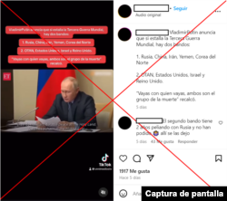 Captura de desinformación en Instagram.