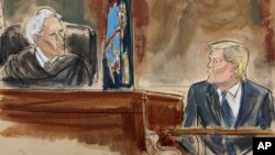 Ông Donald Trump đang phải ra tòa ở New York trong vụ án làm giả hồ sơ kinh doanh trong vụ trả tiền bịt miệng