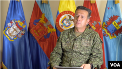 Almirante Francisco Cubides, comandante de las Fuerzas Militares de Colombia en conversación con la Voz de América en Bogotá, el 1 de agosto de 2024.