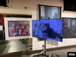 《勇氣畫布》人權藝術展作品之一 (美國之音/李伯安)
