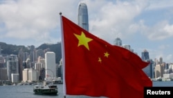 香港金融區與中國國旗