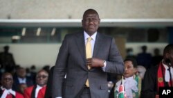 FILE - Kenya's William Ruto arrives to be sworn into office at a ceremony held at Kasarani stadium in Nairobi, Kenya, Sept. 13, 2022.