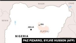 Peta Nigeria yang menunjukkan lokasi negara bagian Plateau. (Foto: AFP)