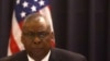 El secretario de Defensa de EEUU, Lloyd Austin, pronuncia su discurso de apertura al comienzo de la reunión del Grupo Consultivo de Defensa de Ucrania, en la base aérea estadounidense en Ramstein, Alemania, el 26 de abril de 2022. REUTERS/Kai Pfaffenbach
