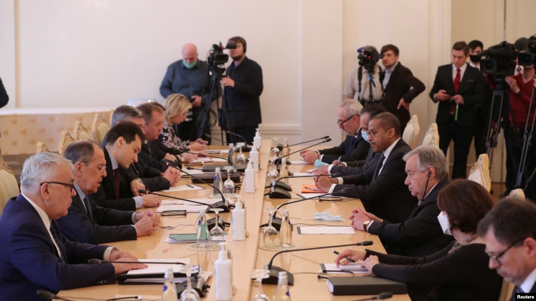 Sastanak delegacija UN i ruskog Ministarstva spoljnih poslova u Moskvi (Foto: Maxim Shipenkov/Pool via REUTERS)