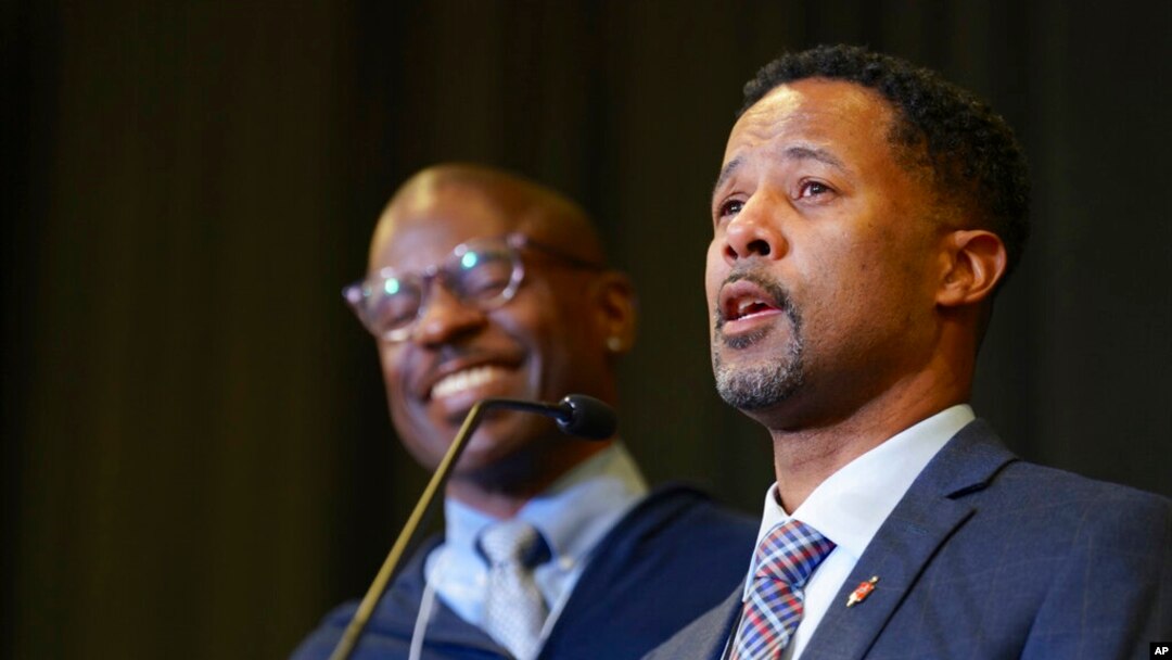 Bishop Cedrick Bridgeforth addresses the delegates, guests and his new episcopal colleagues, shortly after his election on Nov. 4, 2022, at Christ United Methodist Church in Salt Lake City.