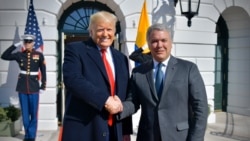 El presidente de EE.UU., Donald Trump, recibió en la Casa Blanca a su homólogo colombiano, Iván Duque, el 2 de marzo de 2020, en lo que supuso el cuarto encuentro oficial entre ambos mandatarios.