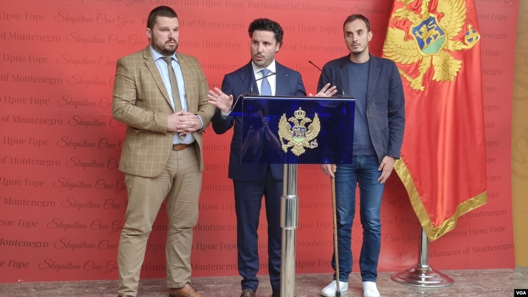 Premijer u tehničkom manadatu i predsjednik Građanskog pokreta URA Dritan Abazović na konferenciji za novinare u Podgorici, 14. septembra 2022.