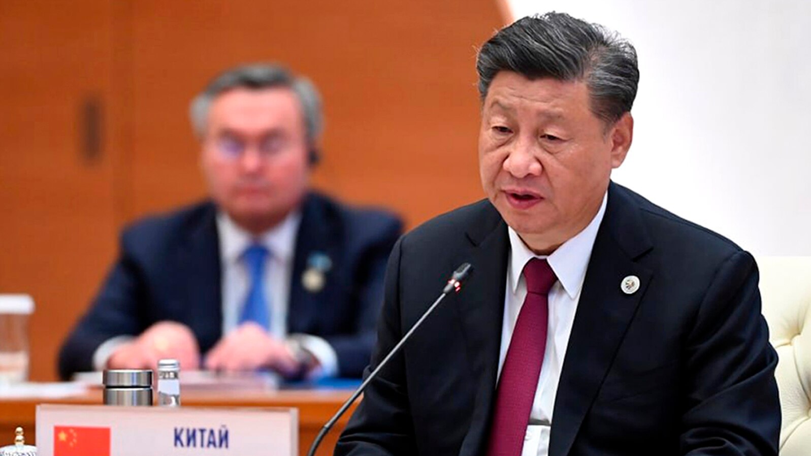 File - Chinese President Xi Jinping speaks at the Shanghai Cooperation Organization summit in Samarkand, Uzbekistan, Sept. 16, 2022. (Uzbekistan Presidential Press Service via AP)