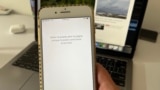 ARCHIVO: Un mensaje indica que no se pudo establecer conexión con una página web bloqueada en Venezuela. Foto de Carolina Alcalde, VOA.