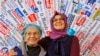 Hatice Cengiz, fiancee of murdered journalist Jamal Khashoggi, and Italian Senator Emma Bonino, left, at a press conference at the Foreign Press Association in Rome, Dec. 17, 2019.