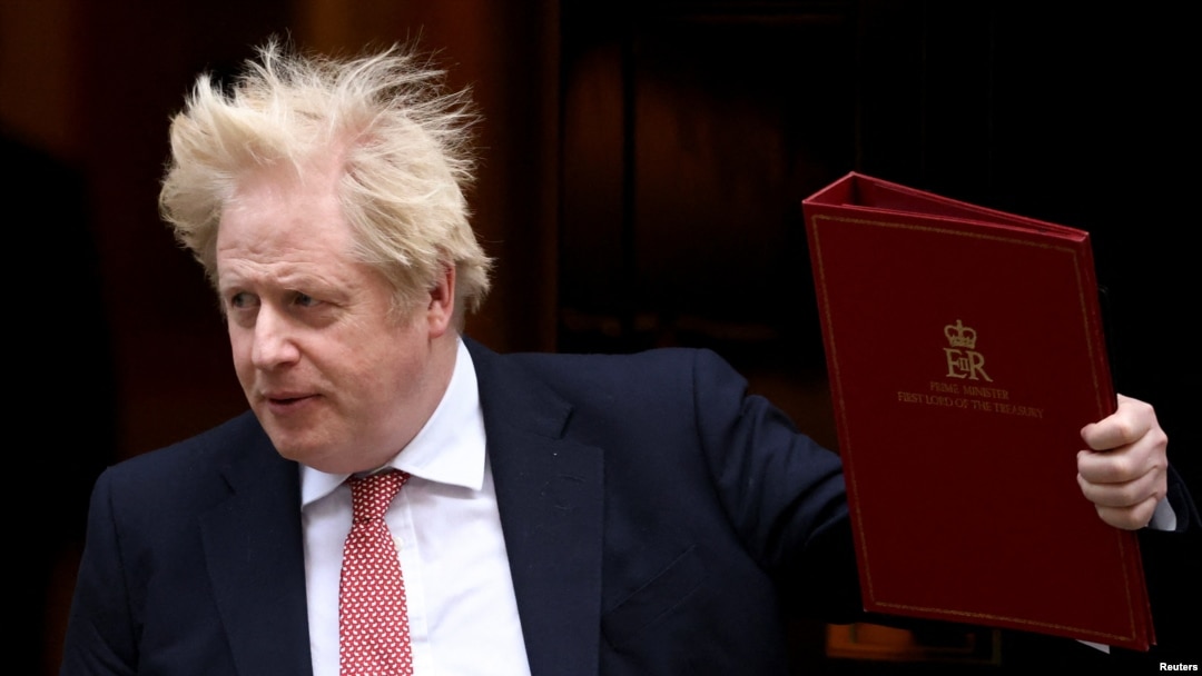 British Prime Minister Johnson leaves 10 Downing Street, in London, Feb. 21, 2022.