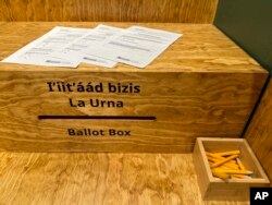 An exhibit at the New Mexico History Museum in Santa Fe on May 17, 2024, recounts the life and times of voting rights pioneer Miguel Trujillo of Isleta Pueblo, who in 1948 successfully challenged New Mexico’s ban on voting by Native Americans.
