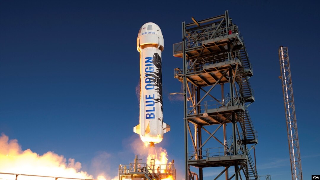 Blue Origin's New Shepard booster makes another successful launch and landing from the company's West Texas launch facility. (Blue Origin)