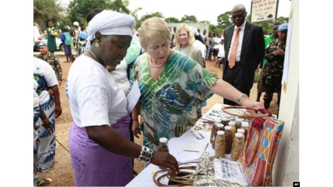UN Women Executive Director Michelle Bachelet visits Liberia to commemorate the 100th anniversary of International Women's Day.