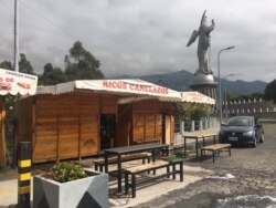 Vista de la Virgen del Panecillo, en Quito