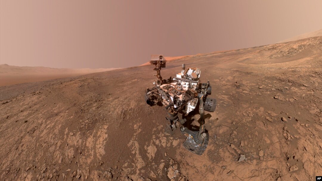 This composite image made from a series of Jan. 23, 2018 photos shows a self-portrait of NASA's Curiosity Mars rover on Vera Rubin Ridge. (NASA/JPL-Caltech/MSSS via AP)