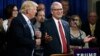 FILE - U.S. Rep. Kevin Cramer, R-N.D., right, talks about being one of the first to endorse then Republican presidential candidate Donald Trump during the North Dakota Republican National Convention in Bismarck, May 26, 2016.