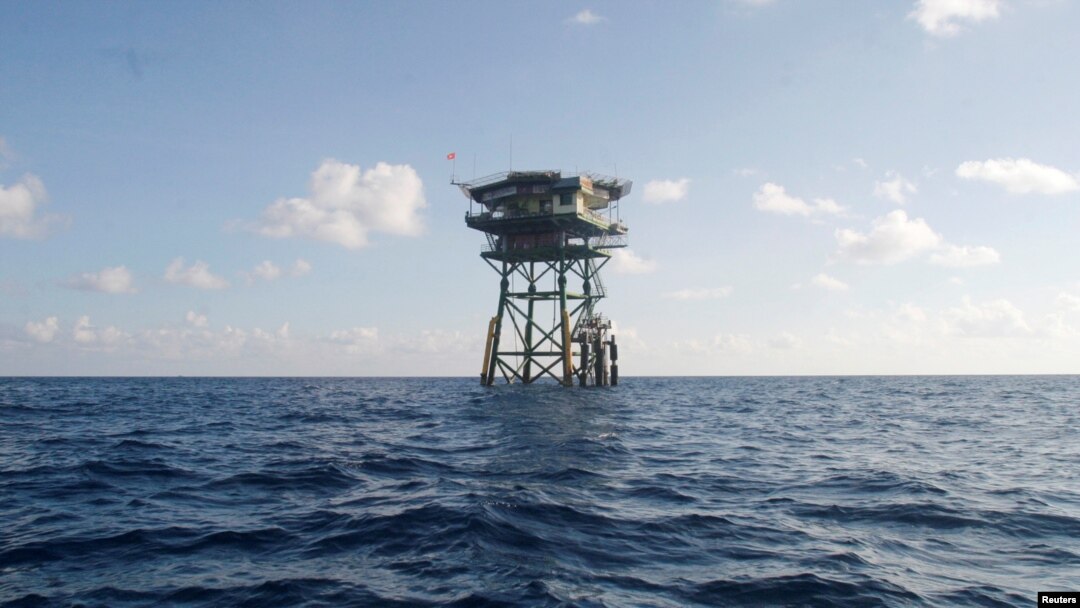 In this file photo, a Vietnamese floating guard station is seen near Truong Sa, in the Spratly Island chain in the South China Sea.