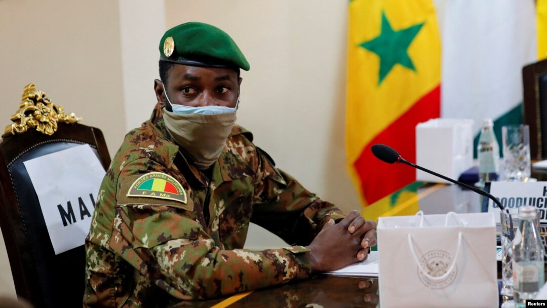 FILE - Colonel Assimi Goita, leader of Malian military junta, attends an Economic Community of West African States (ECOWAS) consultative meeting in Accra, Ghana, Sept. 15, 2020.