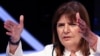 Patricia Bullrich, candidata presidencial de la coalición Unidos por el Cambio, habla durante un debate de candidatos presidenciales antes de las elecciones generales de octubre en Santiago del Estero, Argentina, el domingo 1 de octubre de 2023.