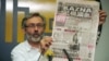 FILE - A Serbian appeals court on Feb. 2, 2024, freed four former intelligence officers convicted in the 1999 killing of Slavko Curuvija, editor and owner of the newspaper Dnevni Telegraf, shown here at a press conference in Belgrade in 1998.