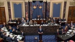 視頻截圖顯示，眾議院首席彈劾經理人希夫眾議員在參議院彈劾審判上做開場陳述。(2020年1月21日)