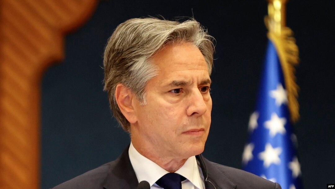 Američki državni sekretar Entoni Blinken na pres konferenciji u Dohi (Foto: Ibraheem AL-OMARI / POOL / AFP)
