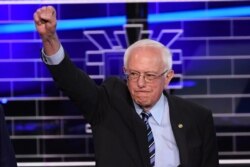 Democratic presidential hopeful U.S. Senator for Vermont Bernie Sanders arrives for the second Democratic primary debate of the 2020 presidential campaign at the Adrienne Arsht Center for the Performing Arts in Miami, June 27, 2019.