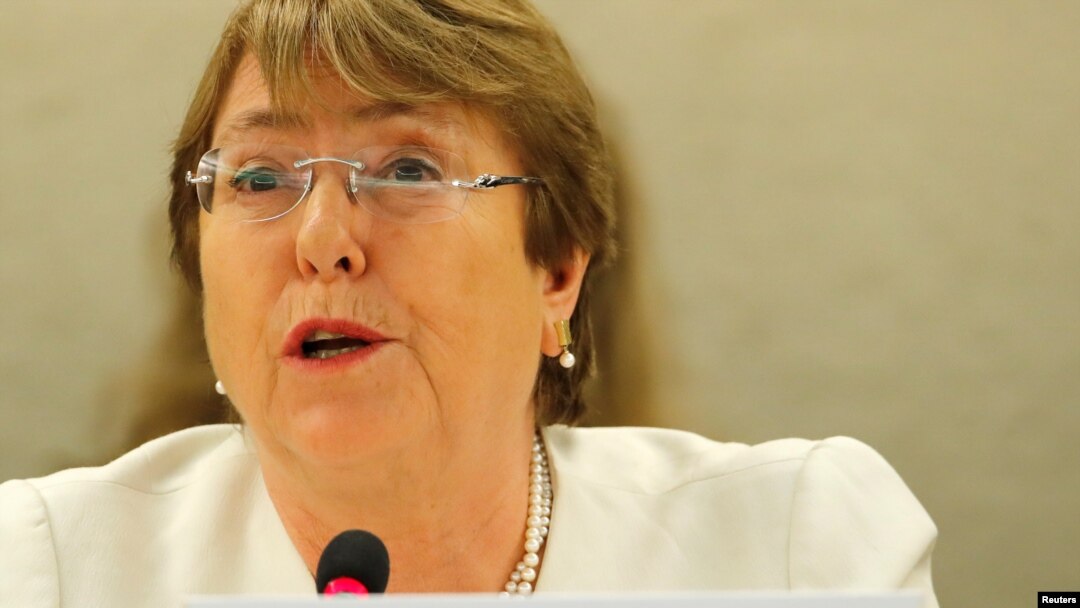 New United Nations High Commissioner for Human Rights Michelle Bachelet attends the Human Rights Council at the United Nations in Geneva, Switzerland, September 10, 2018. (REUTERS/Denis Balibouse)