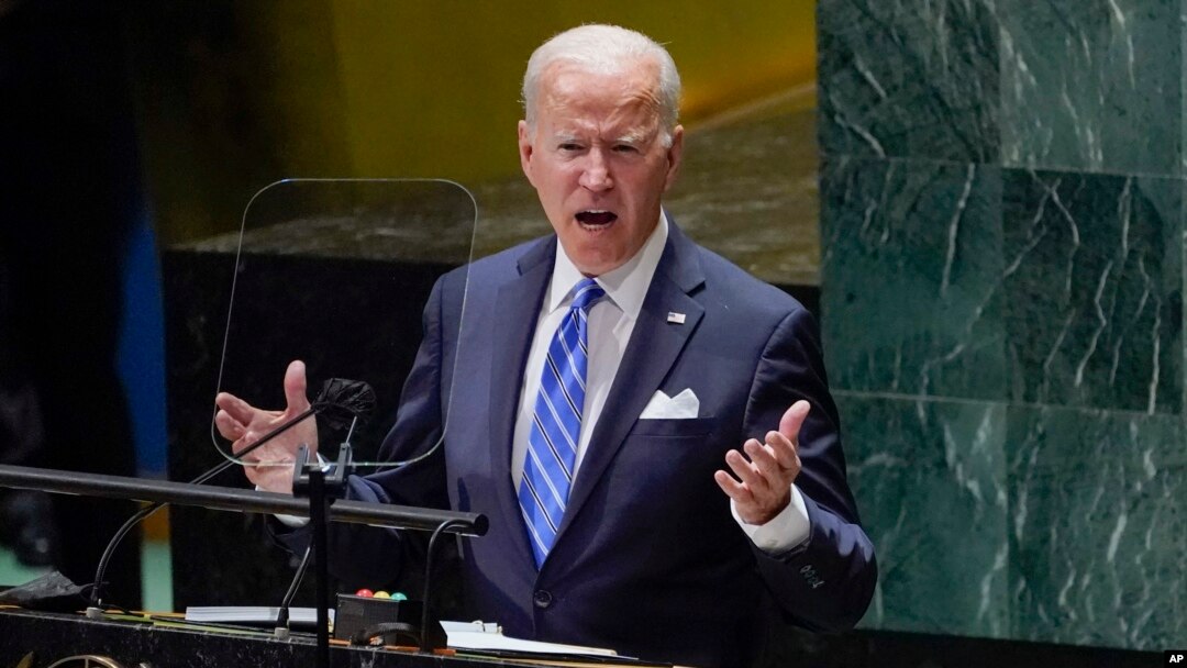 美國總統拜登在聯合國大會上發表講話（2021年9月21日）