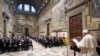 Pope Francis speaks to diplomats accredited to the Holy See for the traditional exchange of the New Year greetings at the Vatican, Jan. 9, 2020.