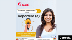 Oferta de curso para formar reporteros y editores publicada el fin de semana y rechazada por el gremio de periodistas de Venezuela.