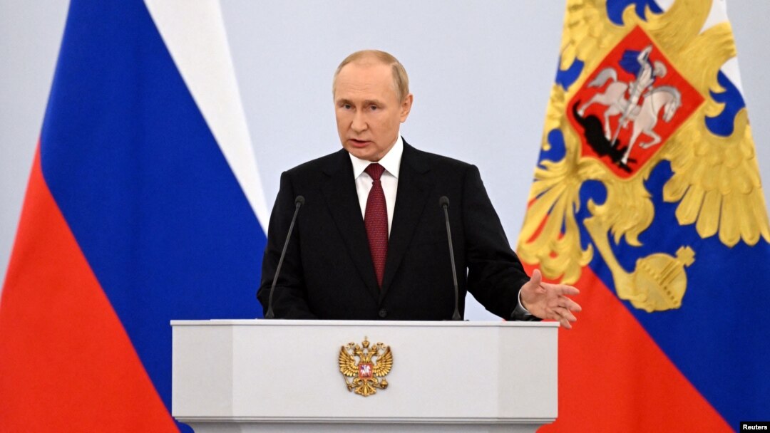 Vladimir Putin na ceremoniji pripajanja četiri ukrajinske oblasti Rusiji