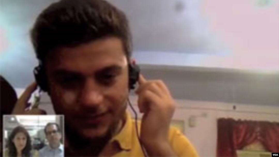 A caller from Iran talks to VOA via Skype about preventing terrorism.