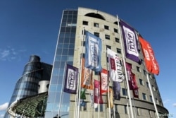 Los estudios y la sede de la Televisión Polaca (TVP) se ven en Varsovia, Polonia, el 17 de mayo de 2015.