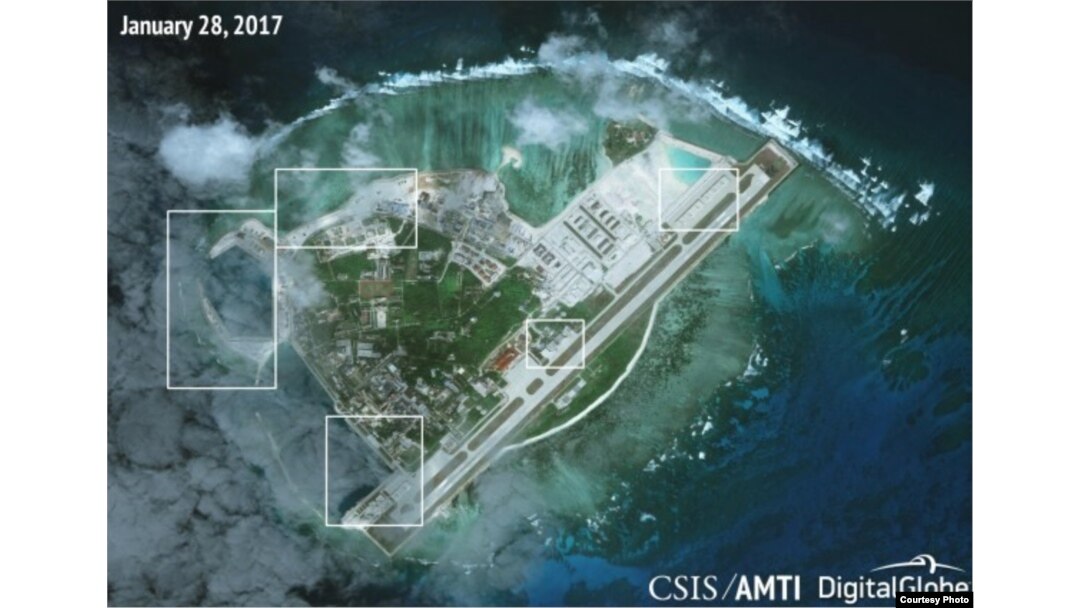 2017年1月28日拍攝的永興島衛星圖片
