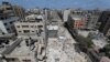 Una vista general del estado en que quedaron algunas partes de la ciudad de Gaza tras los bombardeos ocurridos durante 11 días de conflicto hasta el pasado 20 de mayo de 2021.