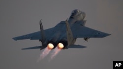 Avião de combate F-15 Eagle, israelita durante uma missão aérea