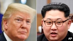 Rais Donald Trump (kulia), Kiongozi wa Korea Kaskazini (kushoto)