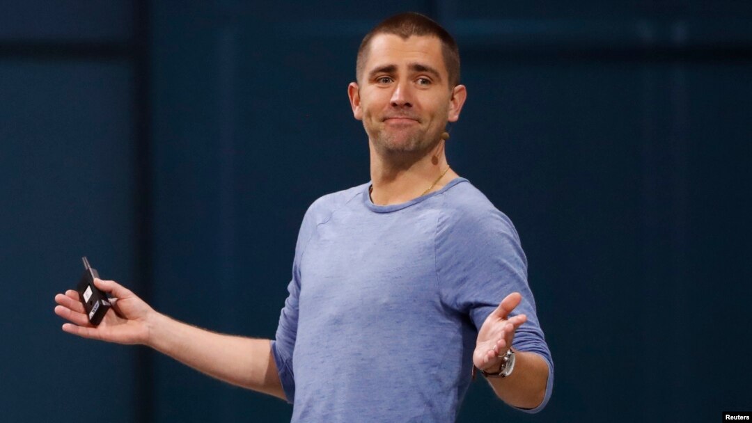 FILE - Facebook Chief Product Officer Chris Cox, who is leaving the company, speaks at Facebook Inc's annual F8 developers conference in San Jose, California, U.S. May 1, 2018. 