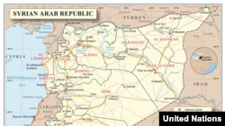 UN map of Syria showing routes into Jordan