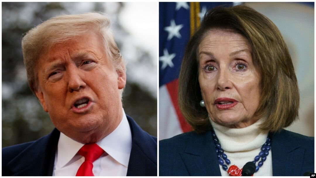 From left, President Donald Trump and House Speaker Nancy Pelosi.